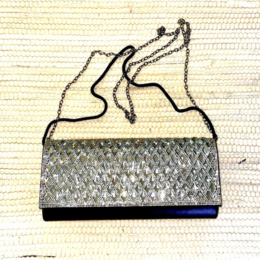 Black Rhinestone 3-Way Convertible Evening Bag